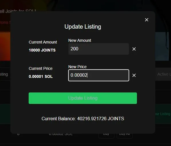 Update Listing